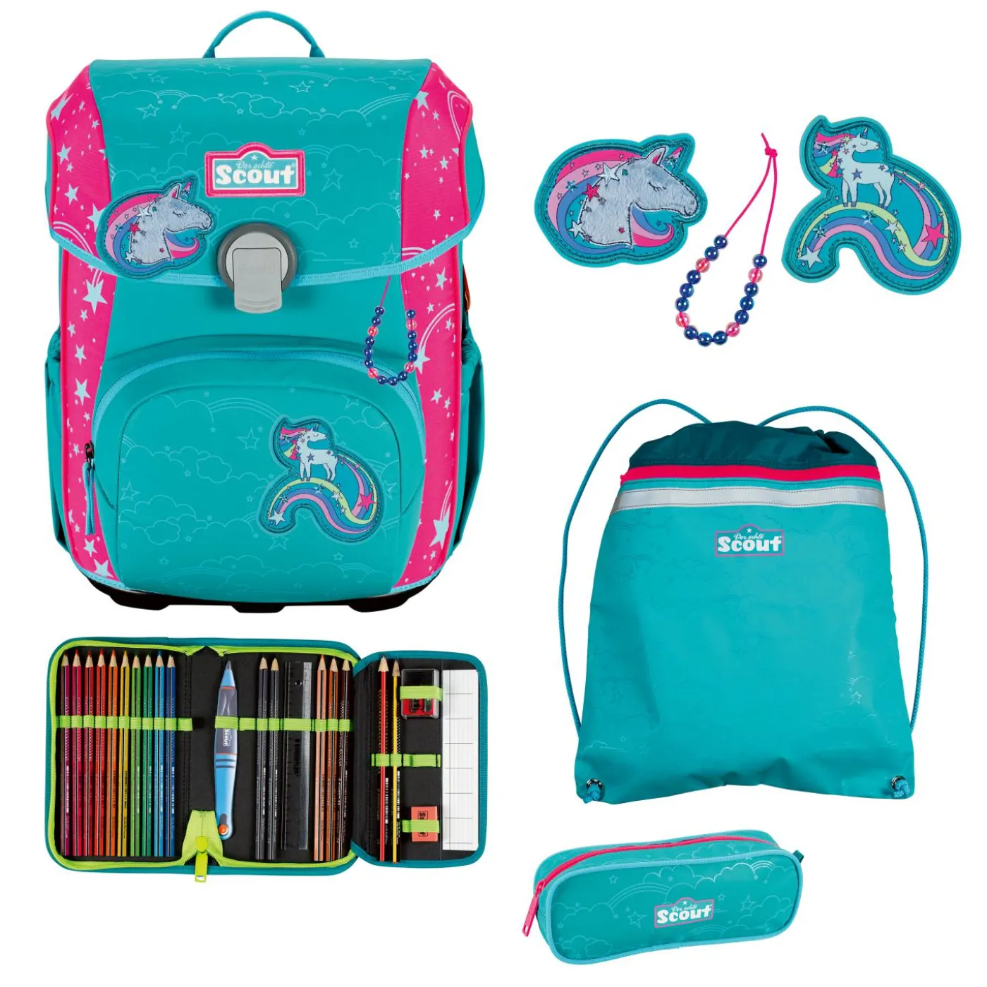 Schulranzen-Set "Neo Exklusiv Superflash Extreme Unicorn"