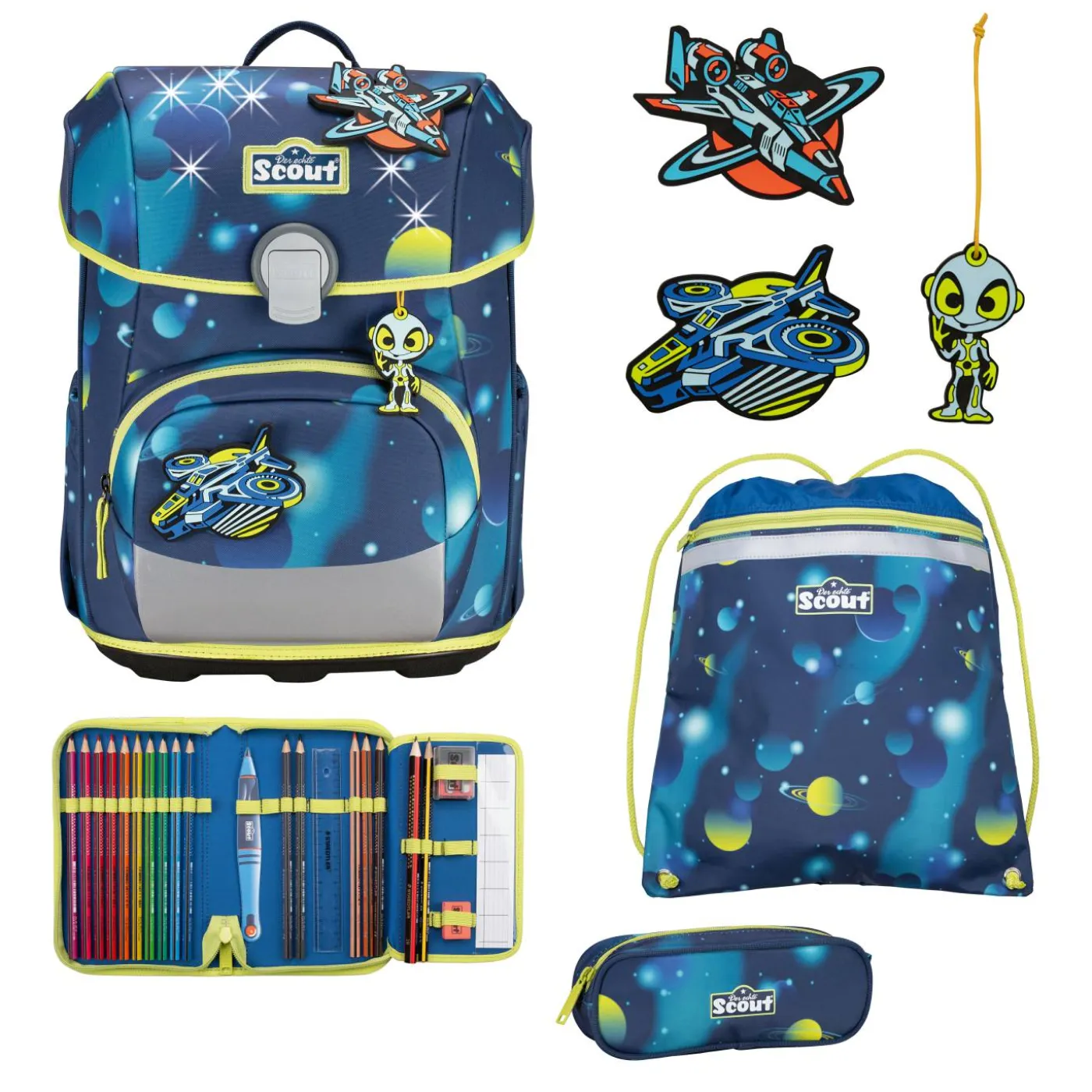 Schulranzen-Set "Neo LED Planets"
