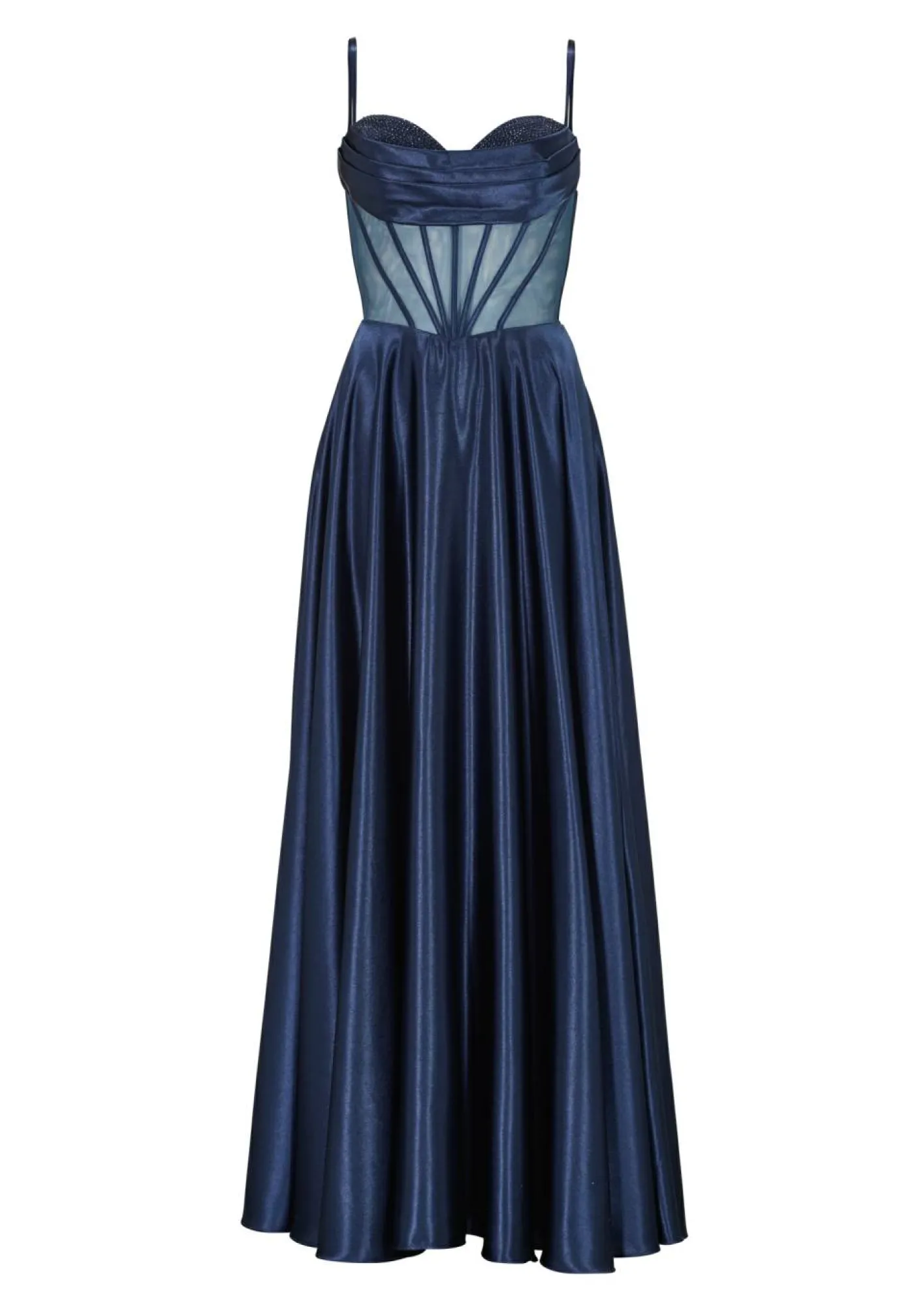 See-through-Corsagenkleid mit Ziersteinen