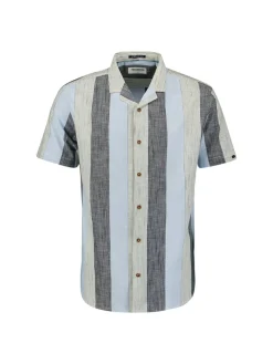 Shirt Short Sleeve Revers Collar Slub Mu