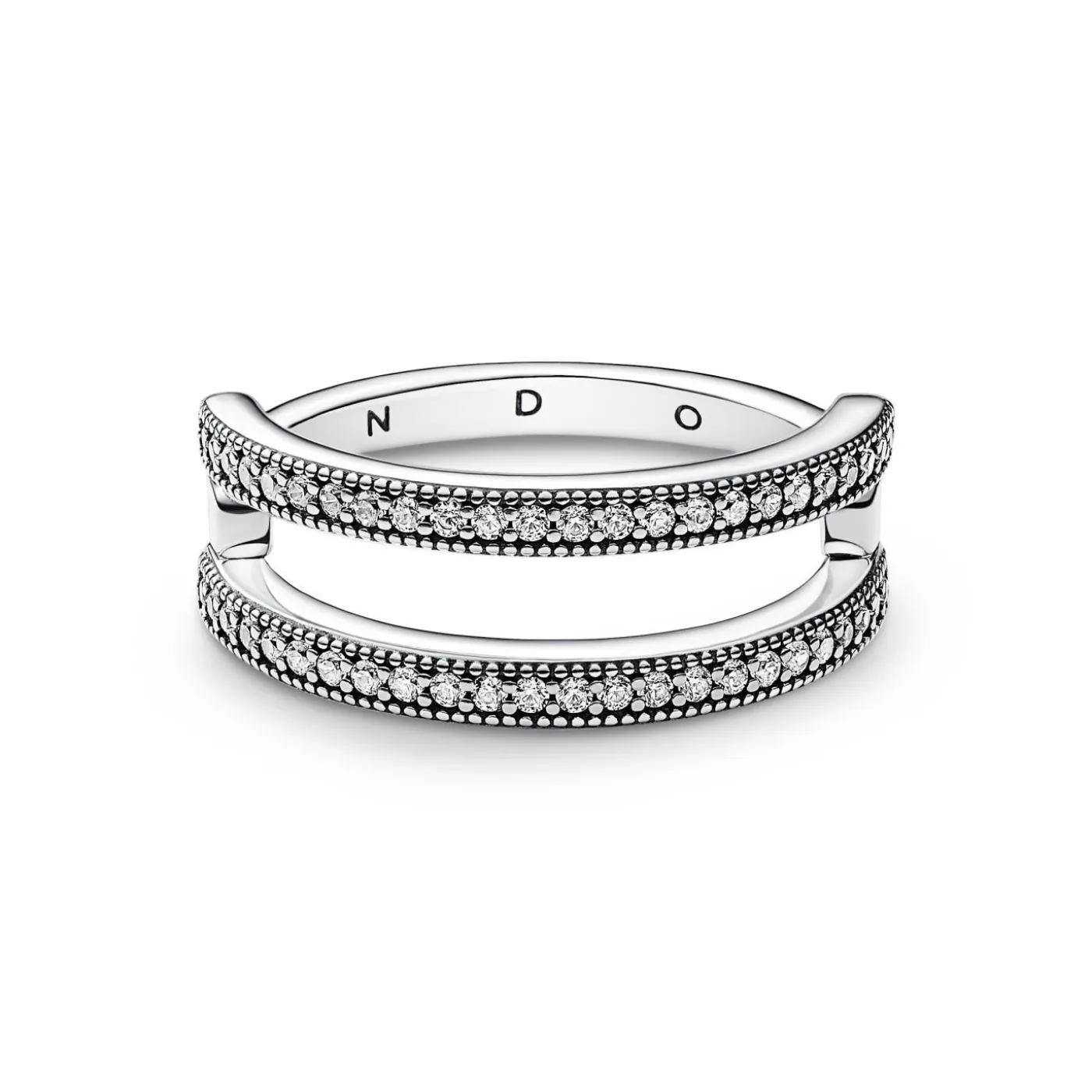 Signature Logo & Pavé Doppelband-Ring