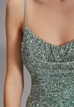 Slipdress mit transparenter Rückenpartie