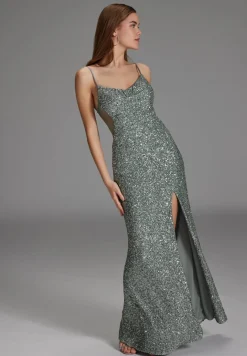 Slipdress mit transparenter Rückenpartie