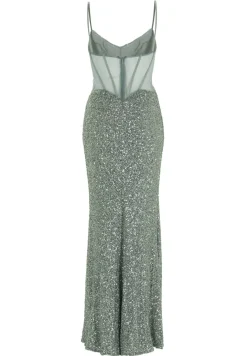 Slipdress mit transparenter Rückenpartie
