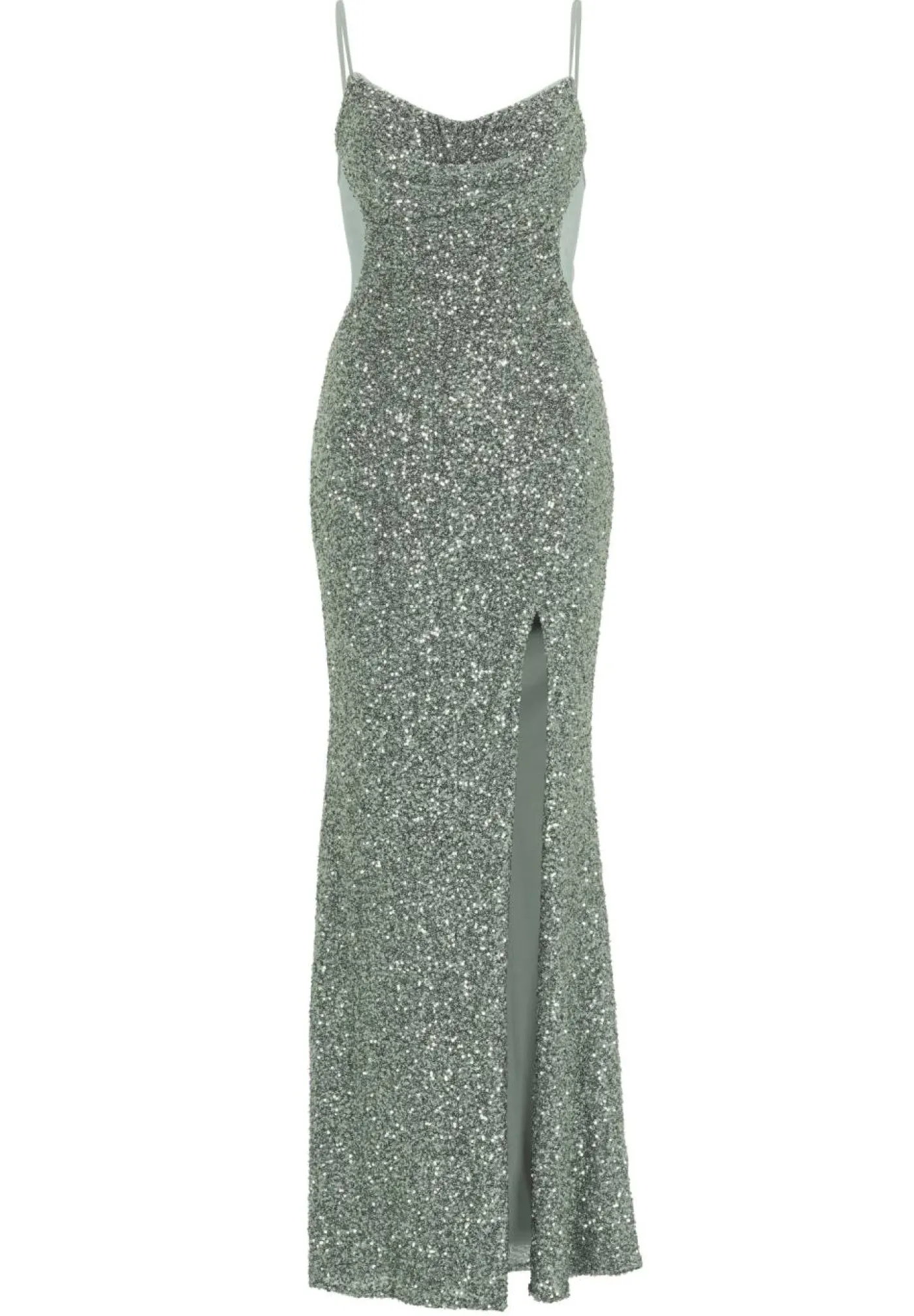 Slipdress mit transparenter Rückenpartie