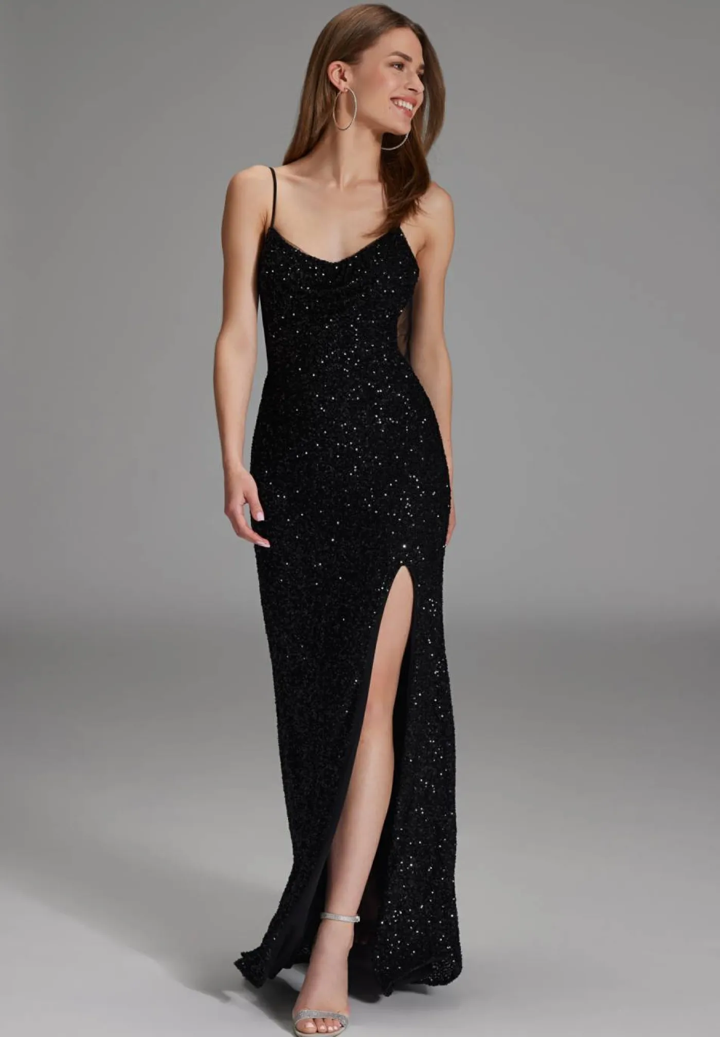 Slipdress mit transparenter Rückenpartie