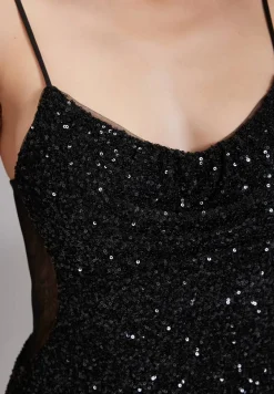 Slipdress mit transparenter Rückenpartie