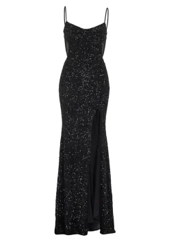 Slipdress mit transparenter Rückenpartie
