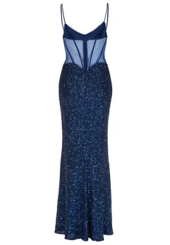 Slipdress mit transparenter Rückenpartie