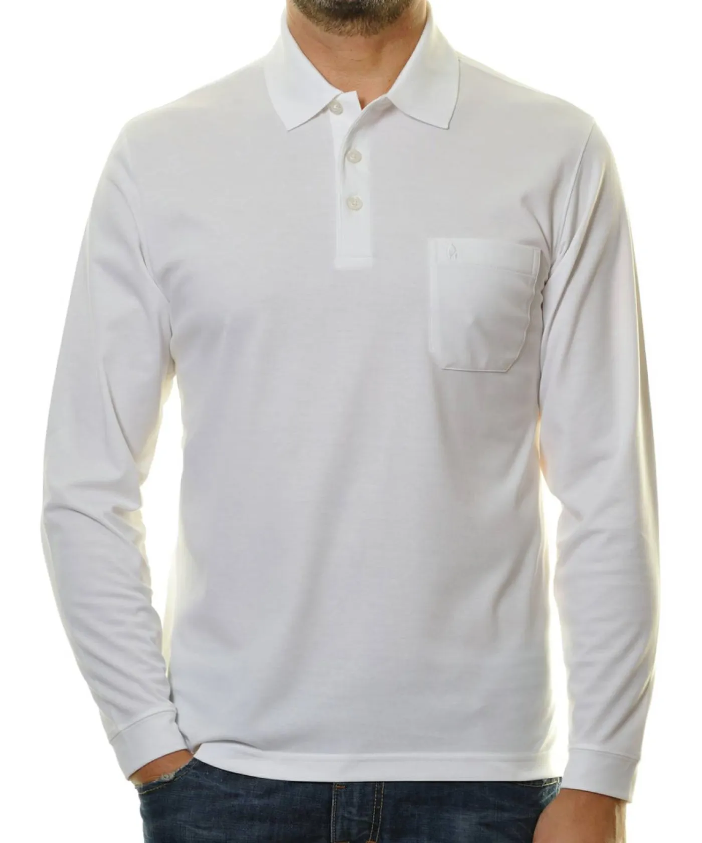 Softknit-Polo langarm