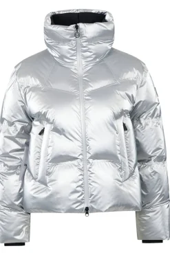 Steppjacke aus trendigem Metallic-Nylon