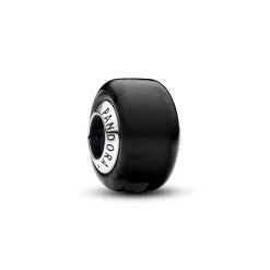 Sterling silver charm with black Murano