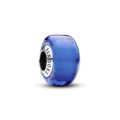 Sterling silver charm with blue Murano g