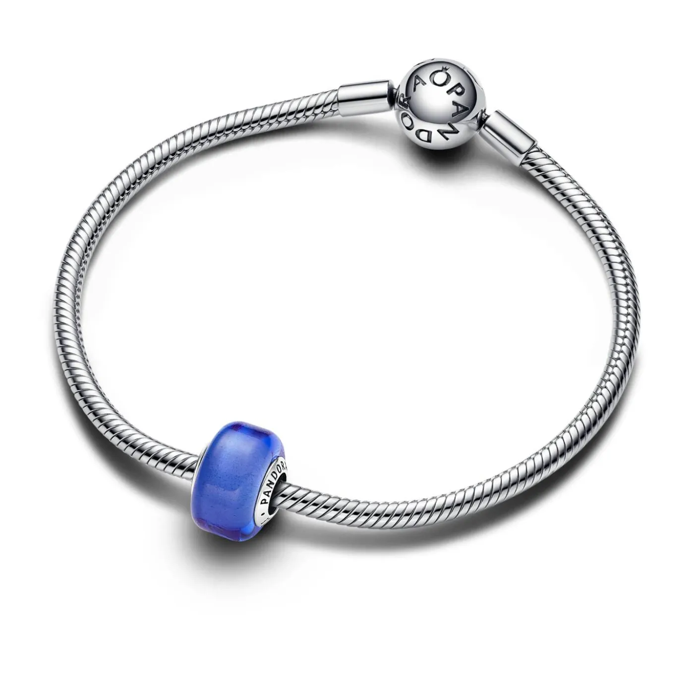 Sterling silver charm with blue Murano g