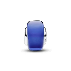 Sterling silver charm with blue Murano g