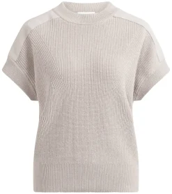 Strickoberteil mit gewebten Schulterdetails