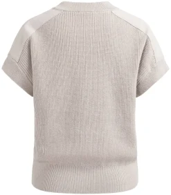 Strickoberteil mit gewebten Schulterdetails