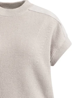 Strickoberteil mit gewebten Schulterdetails