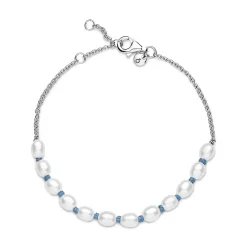 Süßwasserzuchtperle Blaue BandketteArmband
