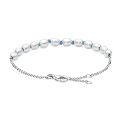 Süßwasserzuchtperle Blaue BandketteArmband