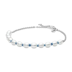 Süßwasserzuchtperle Blaue BandketteArmband