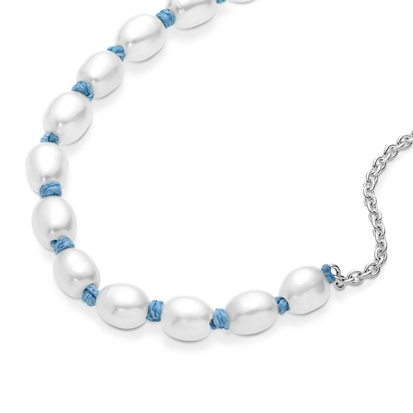 Süßwasserzuchtperle Blaue BandketteArmband