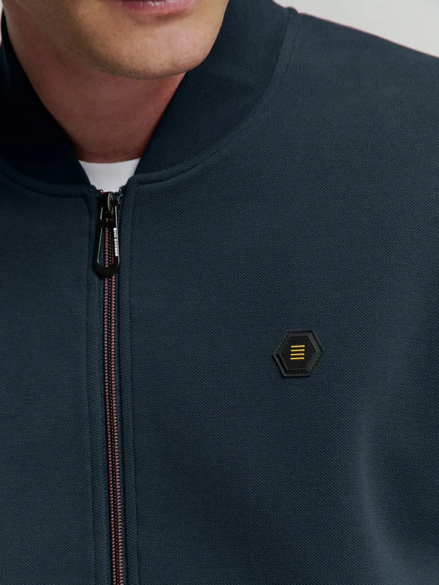Sweater Full Zipper Pique Bomber