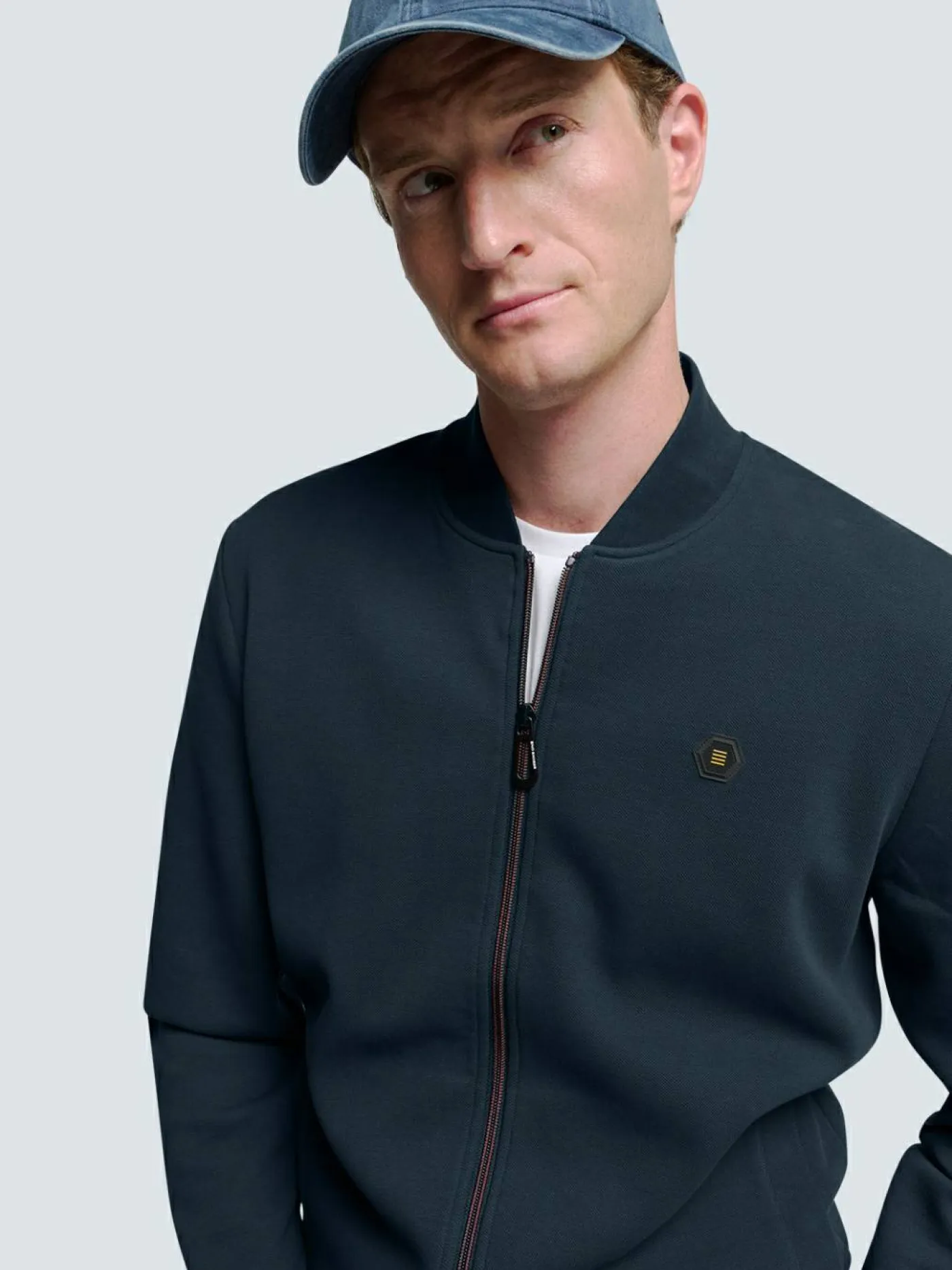 Sweater Full Zipper Pique Bomber