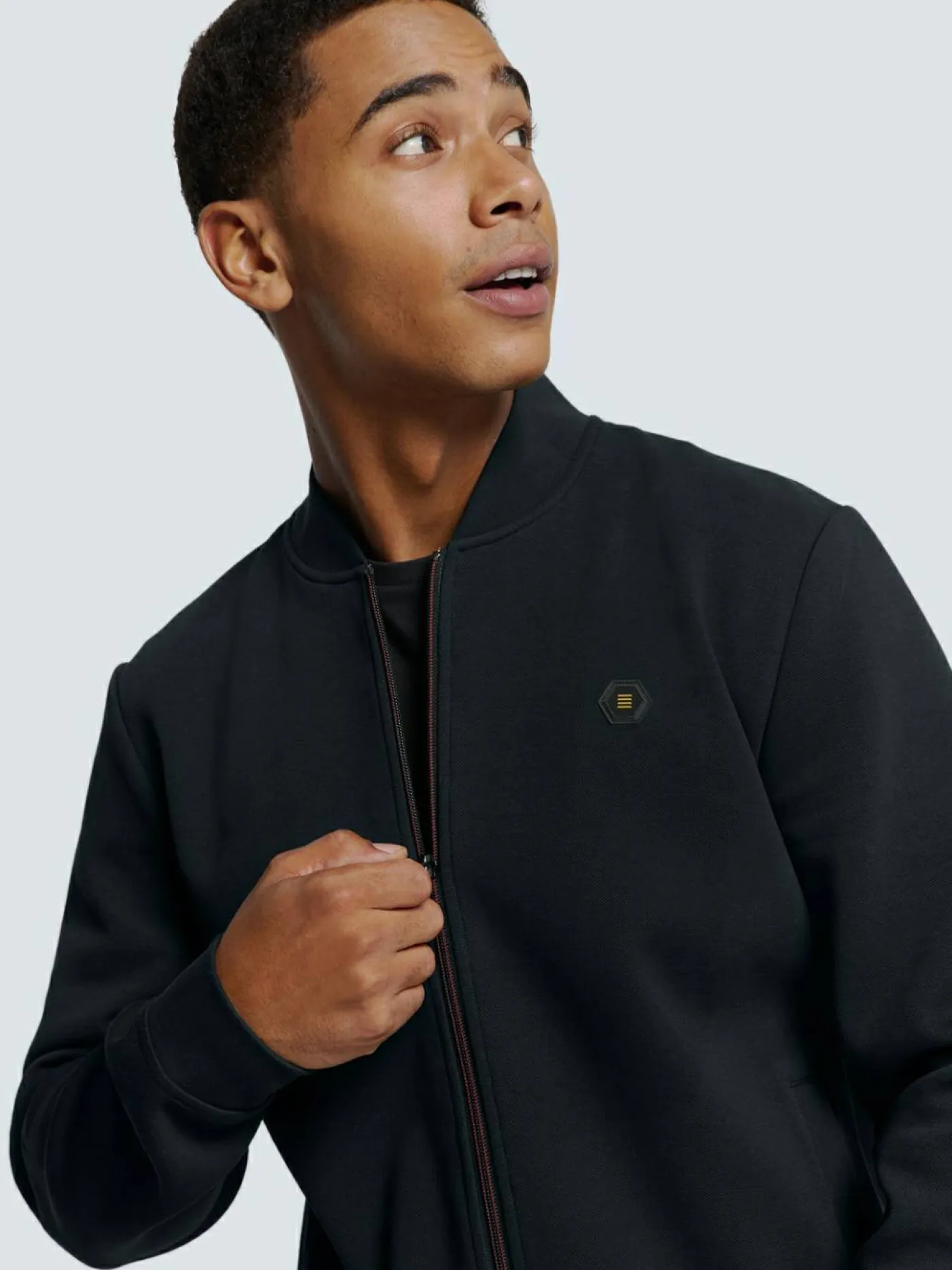 Sweater Full Zipper Pique Bomber
