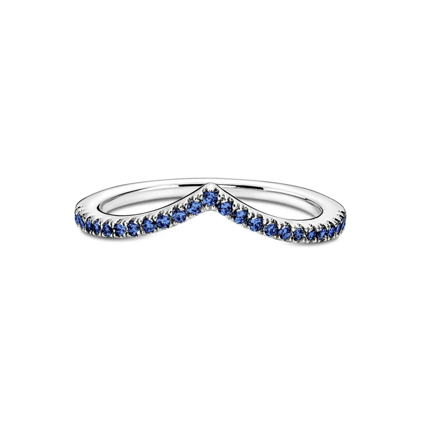Timeless Wishbone Funkelnder Blauer Ring