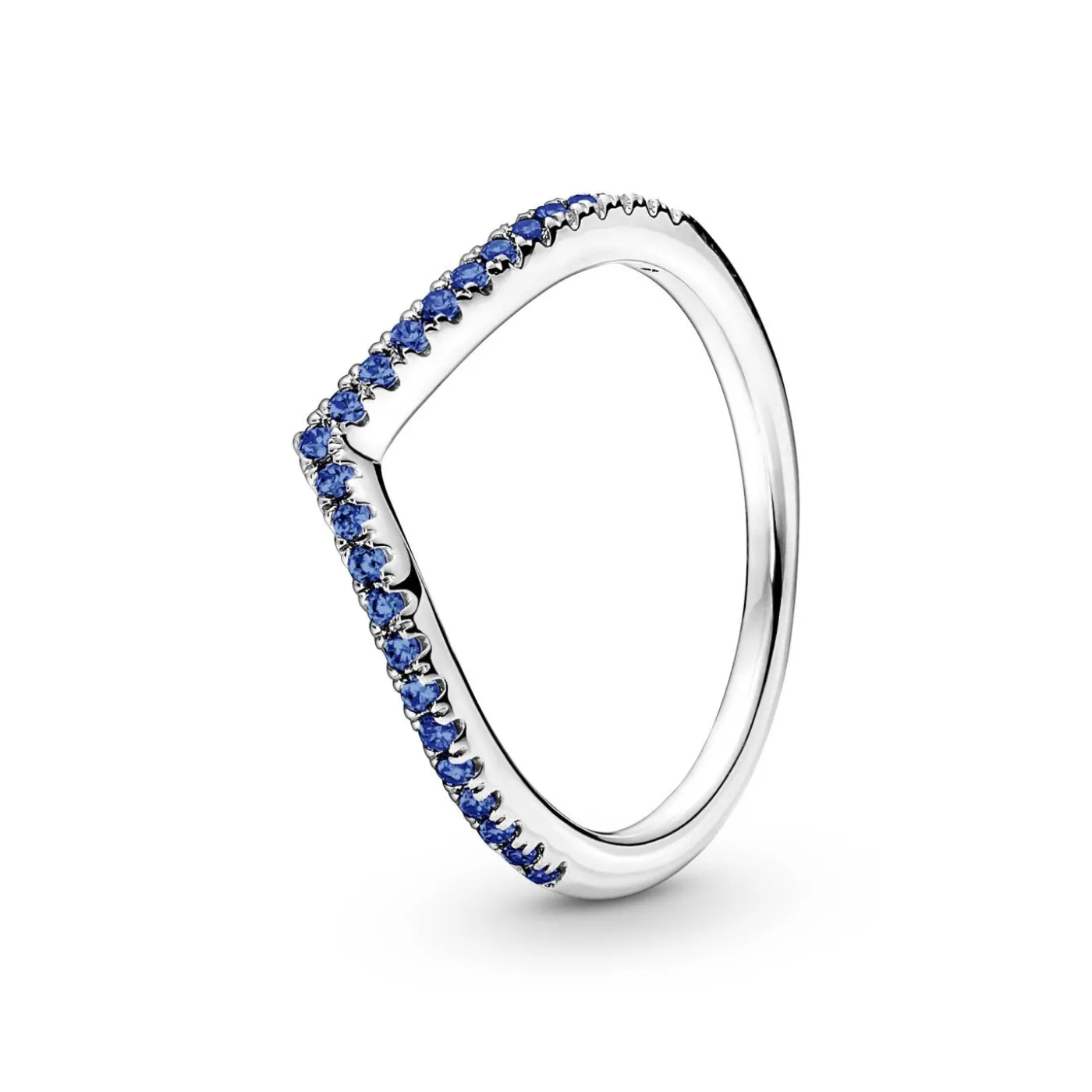 Timeless Wishbone Funkelnder Blauer Ring