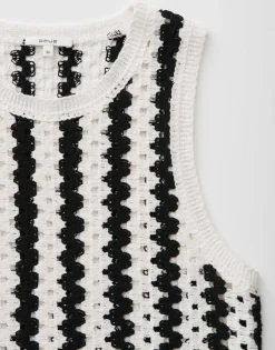 Trägertop in Crochet Optik Slim Fit