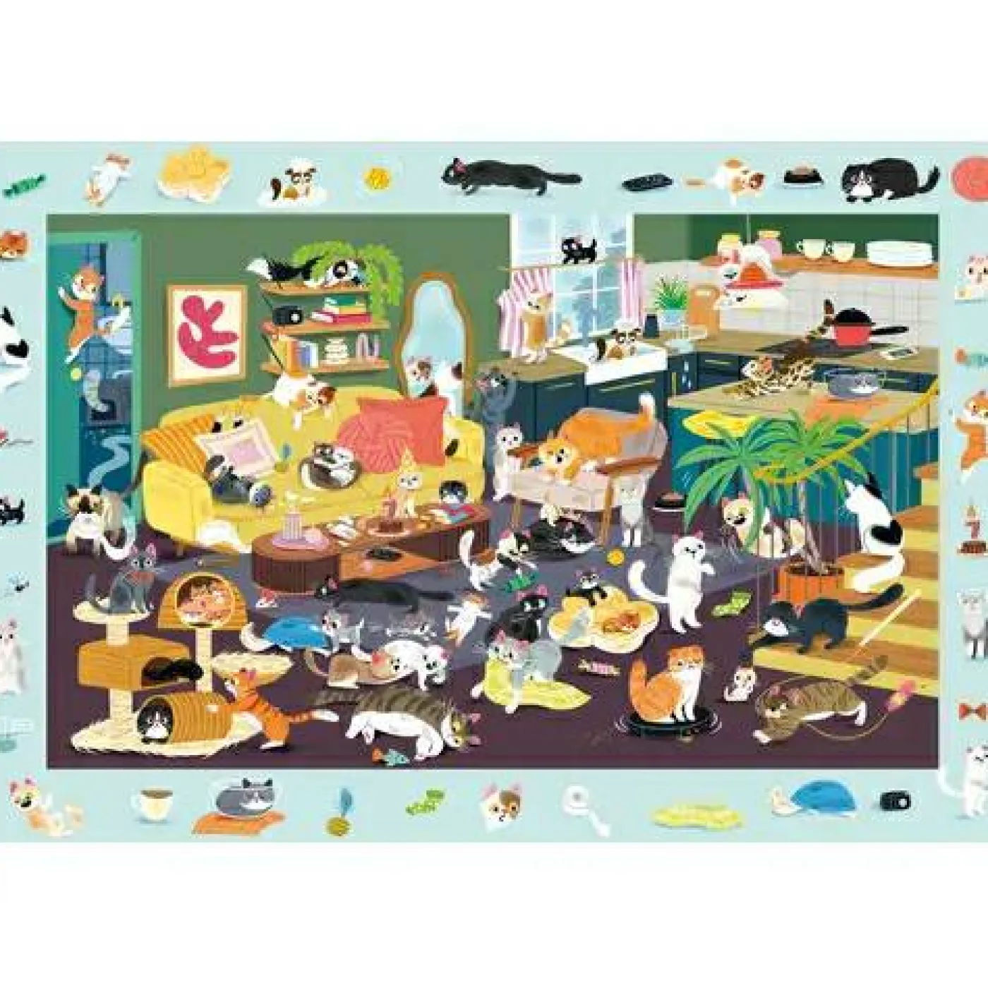 Wimmel-Puzzle "Lustiges Katzen-Gewimmel", 150 Teile