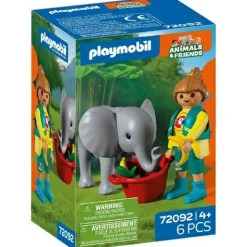 Zoo: Elefantenbaby und Pflegerin
