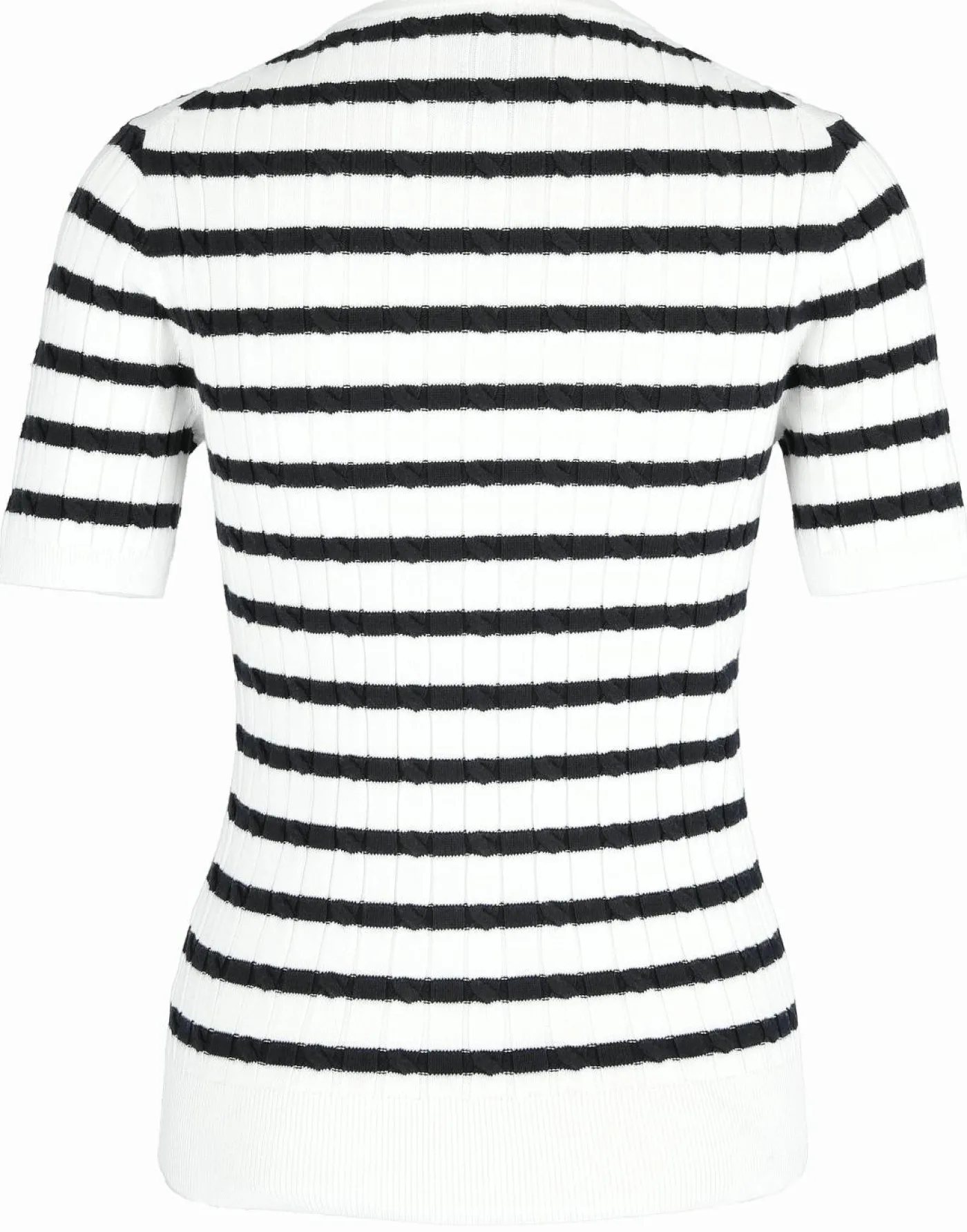 Zopfstrick-Kurzarmpullover